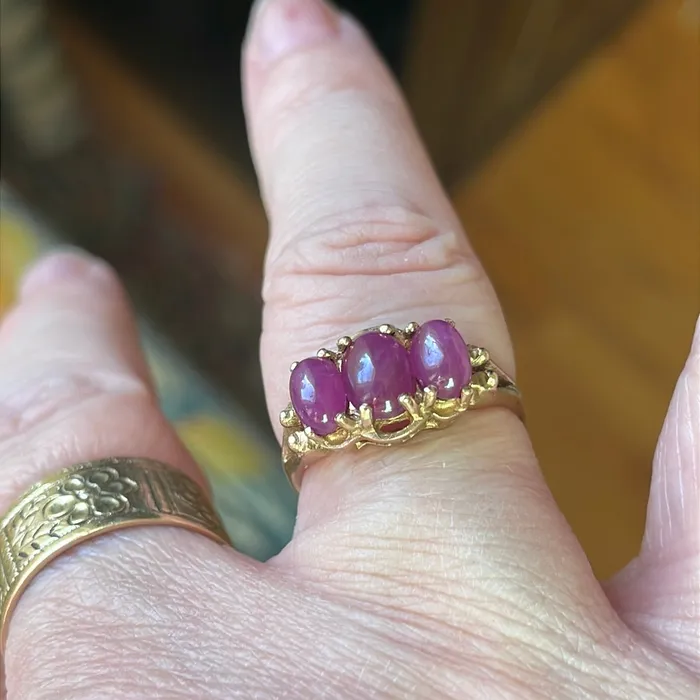 Rings Vintage Paris Jewelry Ruby Trilogy Ring 9k Gold Vintage