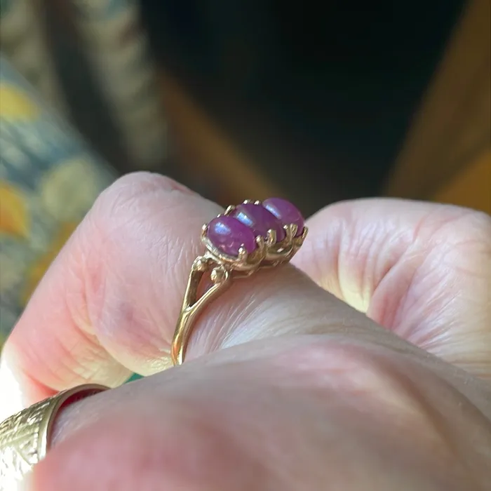 Rings Vintage Paris Jewelry Ruby Trilogy Ring 9k Gold Vintage Rings Vintage Paris Jewelry Ruby Trilogy Ring 9k Gold Vintage