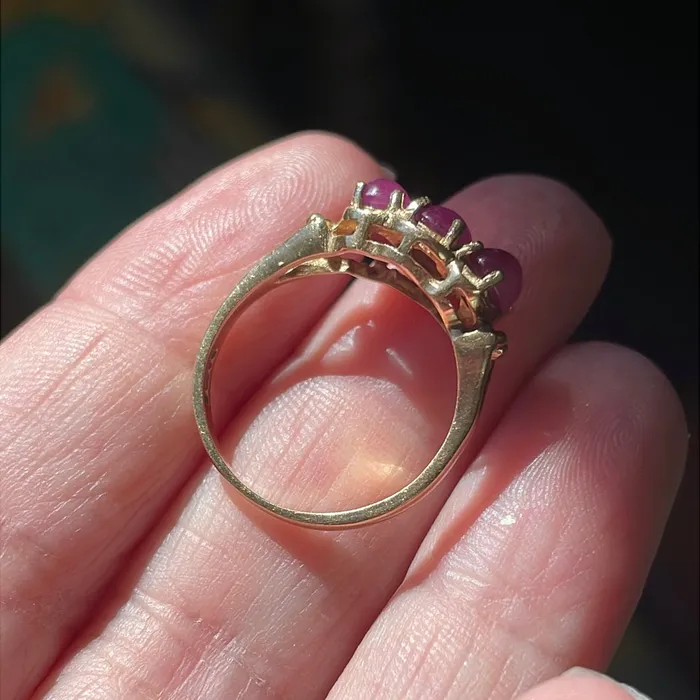 Rings Vintage Paris Jewelry Ruby Trilogy Ring 9k Gold Vintage Rings Vintage Paris Jewelry Ruby Trilogy Ring 9k Gold Vintage