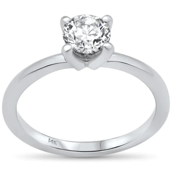 Sonara Rings 75ct G SI 14K White Gold Round Diamond Solitaire Ring Size 65