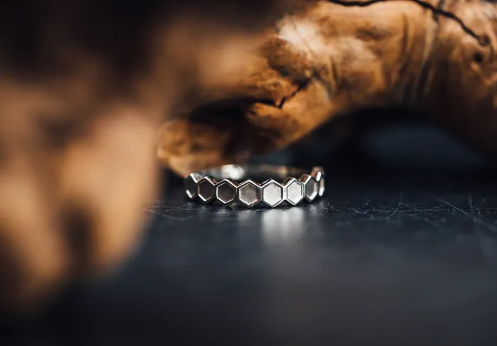 Sterling Silver Hexagon Ring Stuller Rings