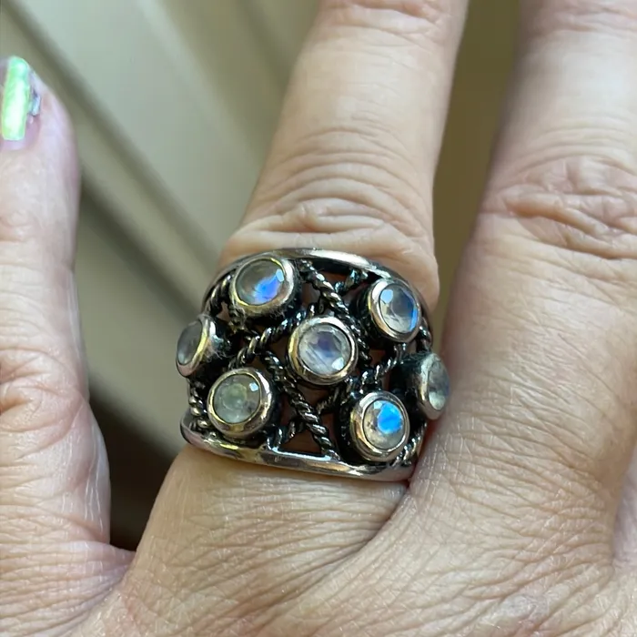 Vintage Paris Jewelry Rings Moonstone Ring Sterling Silver Vintage