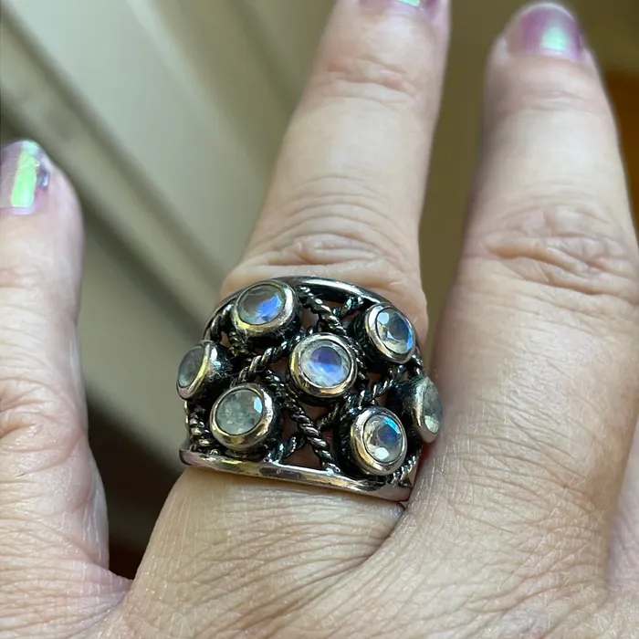 Vintage Paris Jewelry Rings Moonstone Ring Sterling Silver Vintage Vintage Paris Jewelry Rings Moonstone Ring Sterling Silver Vintage