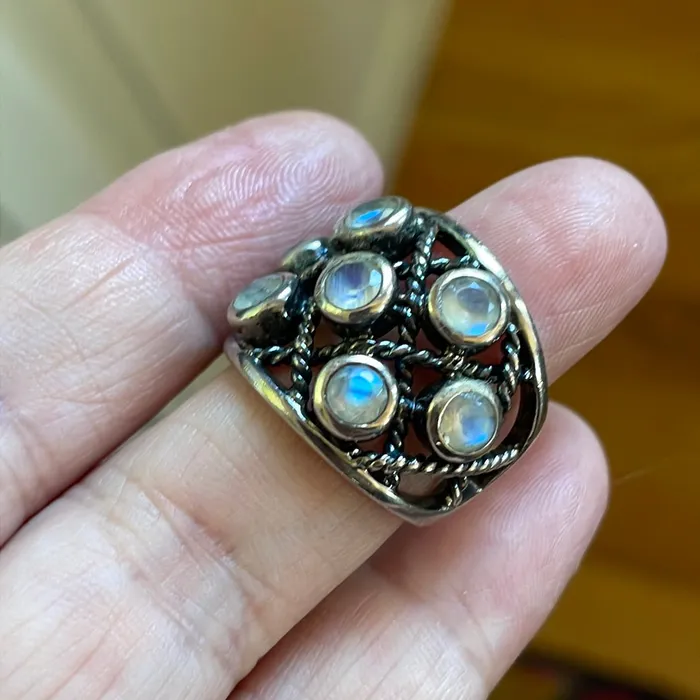 Vintage Paris Jewelry Rings Moonstone Ring Sterling Silver Vintage Vintage Paris Jewelry Rings Moonstone Ring Sterling Silver Vintage