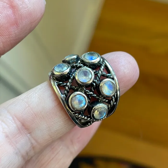 Vintage Paris Jewelry Rings Moonstone Ring Sterling Silver Vintage Vintage Paris Jewelry Rings Moonstone Ring Sterling Silver Vintage