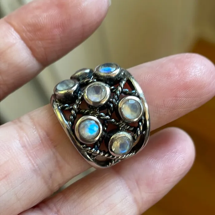 Vintage Paris Jewelry Rings Moonstone Ring Sterling Silver Vintage Vintage Paris Jewelry Rings Moonstone Ring Sterling Silver Vintage