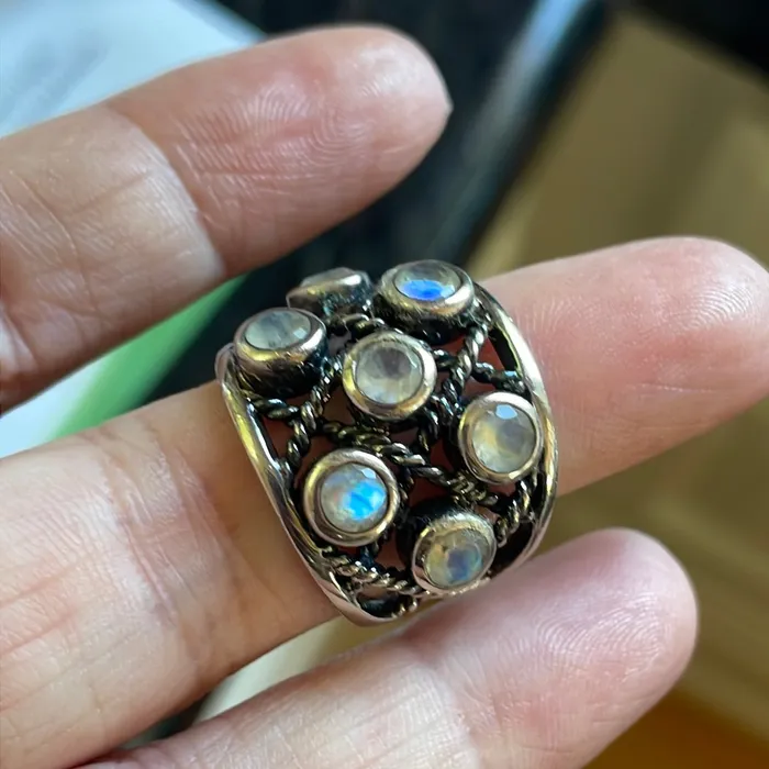 Vintage Paris Jewelry Rings Moonstone Ring Sterling Silver Vintage Vintage Paris Jewelry Rings Moonstone Ring Sterling Silver Vintage