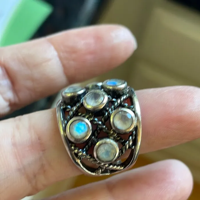 Vintage Paris Jewelry Rings Moonstone Ring Sterling Silver Vintage Vintage Paris Jewelry Rings Moonstone Ring Sterling Silver Vintage