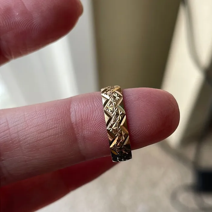 Vintage Paris Jewelry Rings Starry Band 9k Gold Vintage
