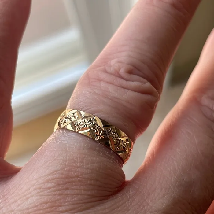Vintage Paris Jewelry Rings Starry Band 9k Gold Vintage Vintage Paris Jewelry Rings Starry Band 9k Gold Vintage