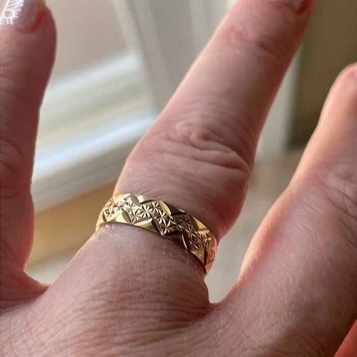 Vintage Paris Jewelry Rings Starry Band 9k Gold Vintage Vintage Paris Jewelry Rings Starry Band 9k Gold Vintage