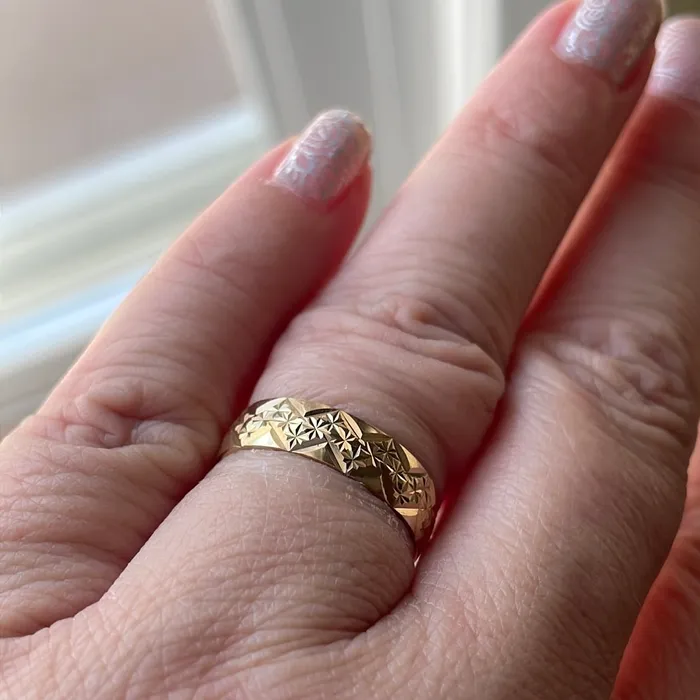 Vintage Paris Jewelry Rings Starry Band 9k Gold Vintage Vintage Paris Jewelry Rings Starry Band 9k Gold Vintage