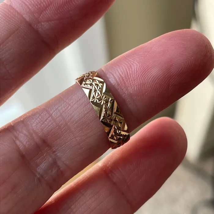 Vintage Paris Jewelry Rings Starry Band 9k Gold Vintage Vintage Paris Jewelry Rings Starry Band 9k Gold Vintage