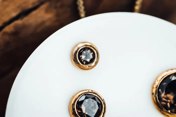 White Ceramic Sterling Silver Rose Gold Plated Smokey Quartz Pendant Breuning Necklaces