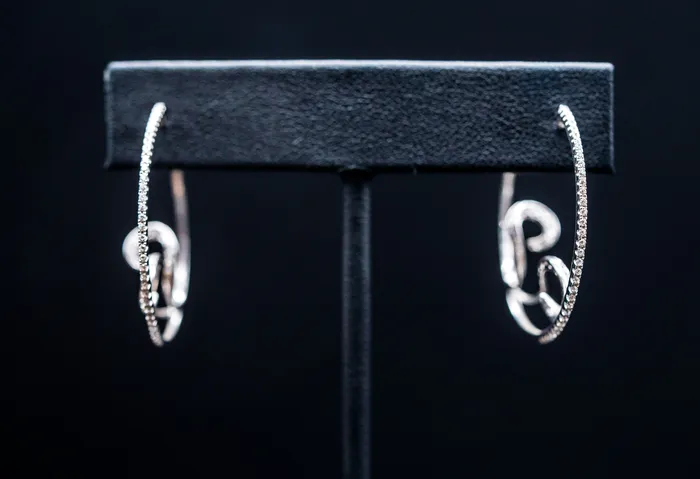 Wilkerson Earrings 18k White Gold Diamond Hoop Earrings