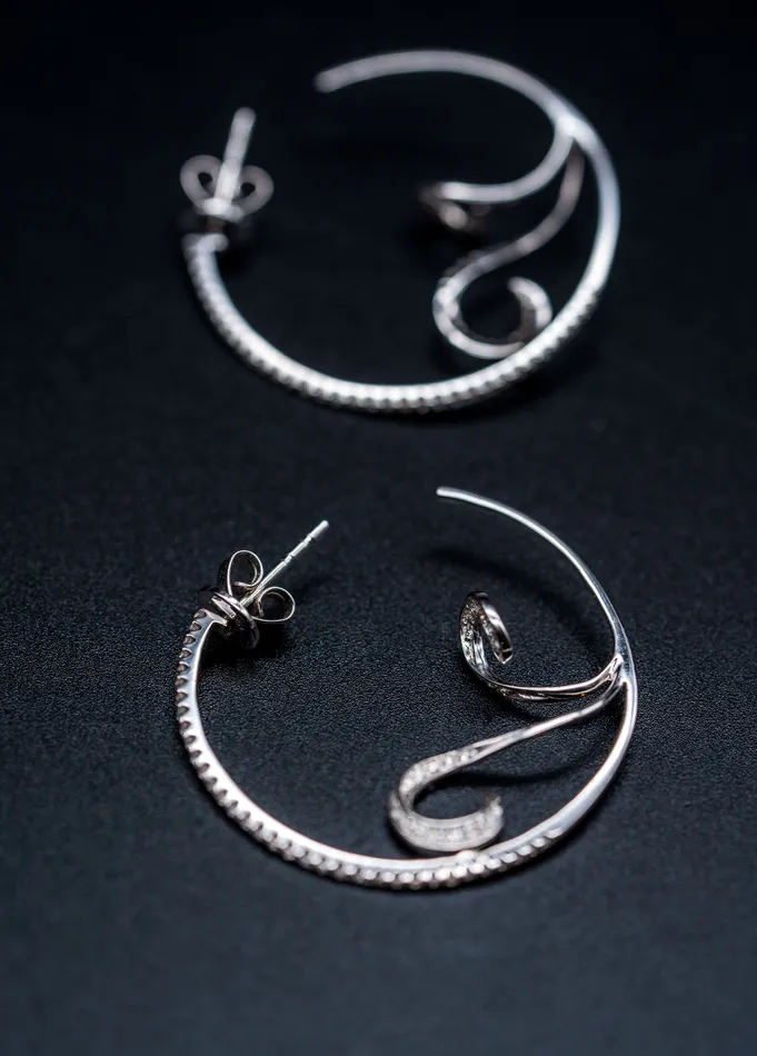 Wilkerson Earrings 18k White Gold Diamond Hoop Earrings