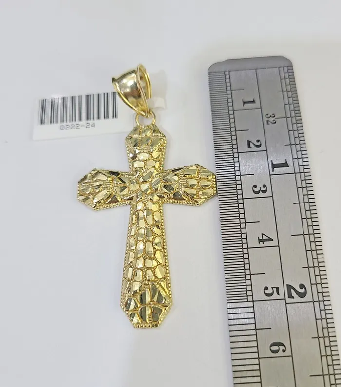 10k Gold Byzantine Necklace Jesus Cross Charm 1826 inches 3mm SET Chain Gold and Diamond Necklaces