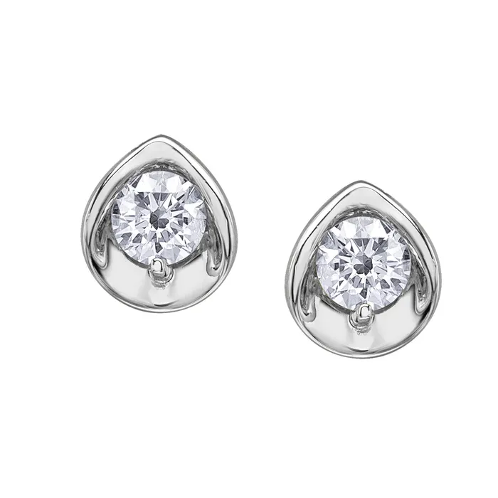 10kt White Gold 030cttw Canadian Diamond Stud Earrings I Am Canadian Earrings 10kt White Gold 030cttw Canadian Diamond Stud Earrings I Am Canadian Earrings
