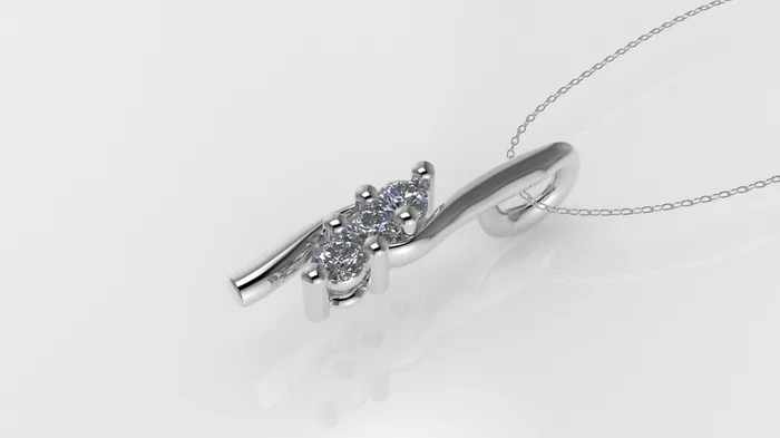 14K Gold Pendant with 3 DIAMONDS 3mm STT Prong Jcm 21 jewelry Necklaces