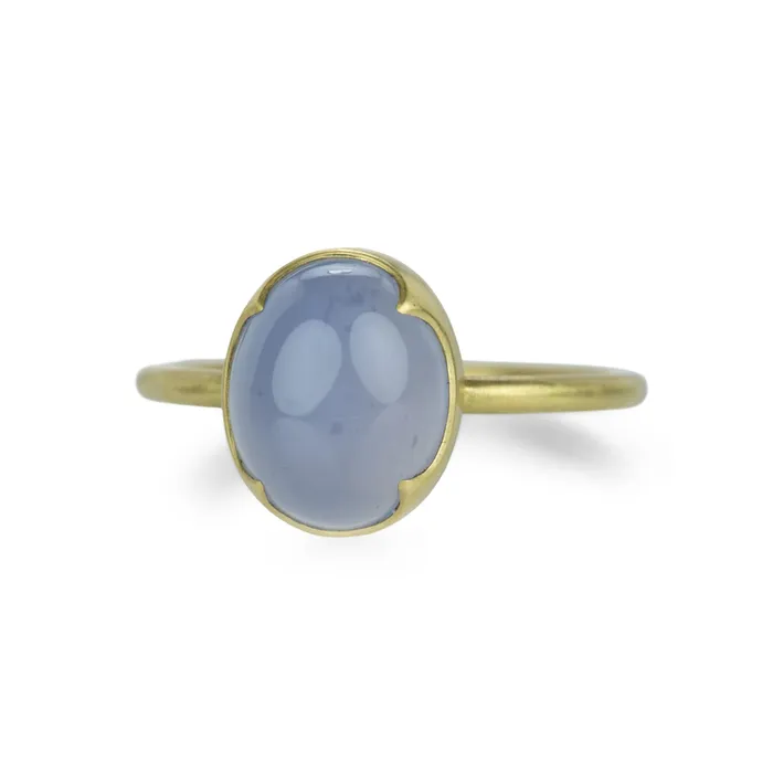 18k Oval Blue Chalcedony Ring Gabriella Kiss Rings 18k Oval Blue Chalcedony Ring Gabriella Kiss Rings