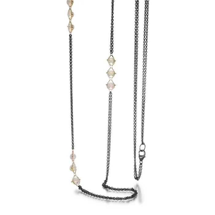 Amali Necklaces Triple Textile Station Opal Necklace