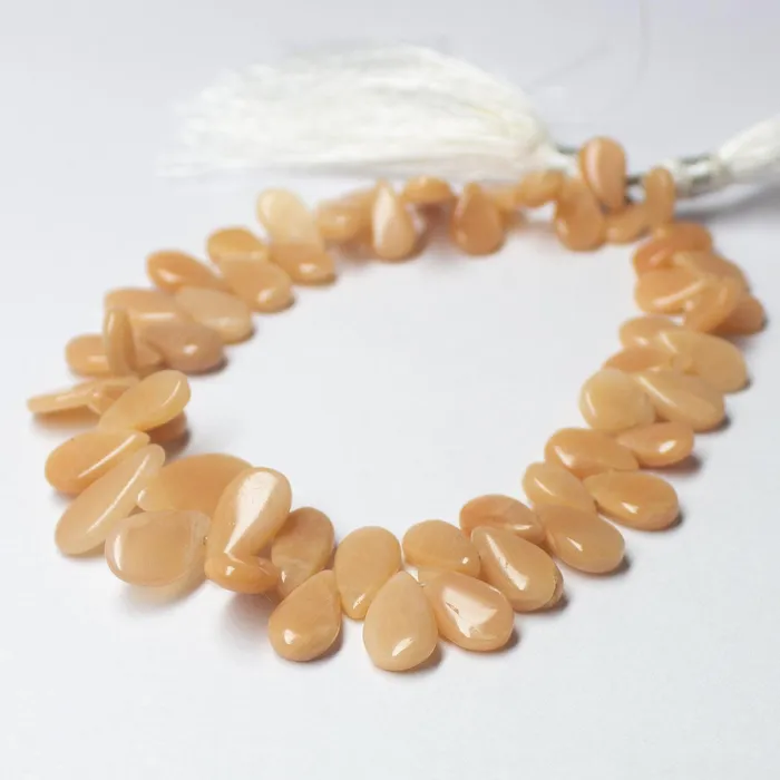 Beads Supplies USA Earrings Natural Peach Moonstone Smooth Pear Drop Beads 9mm 14mm 8inches Beads Supplies USA Earrings Natural Peach Moonstone Smooth Pear Drop Beads 9mm 14mm 8inches