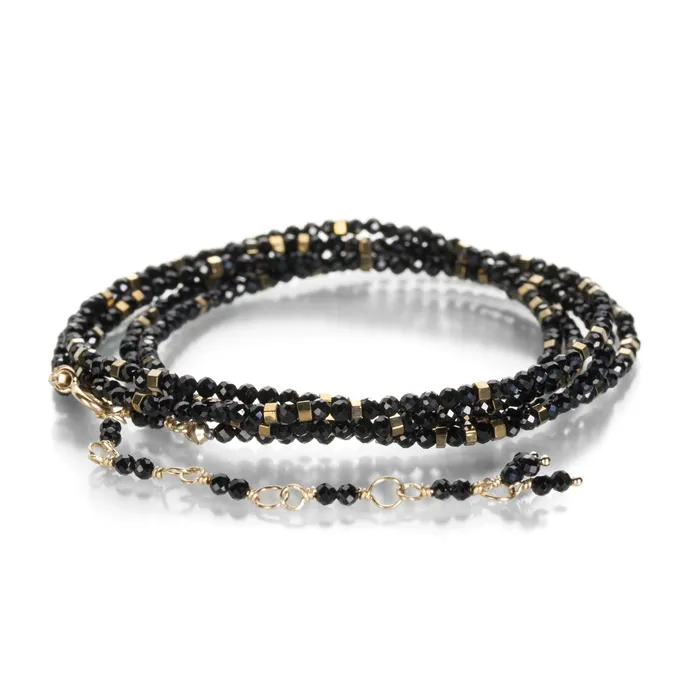 Bracelets Anne Sportun Gold Confetti Black Spinel Wrap Bracelet