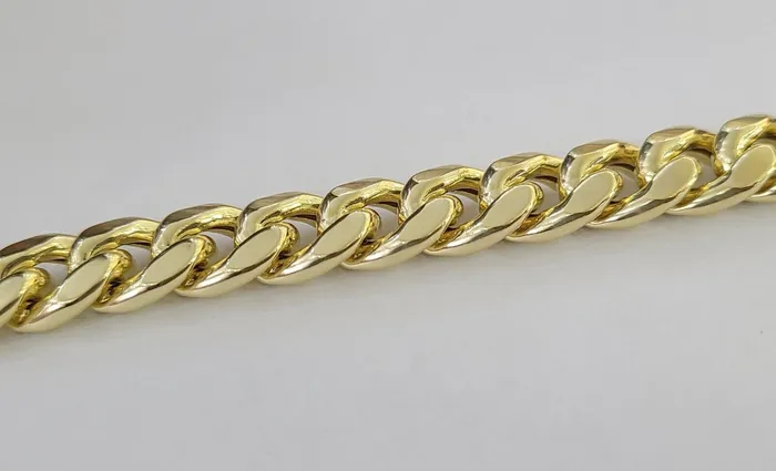 Bracelets Gold and Diamond Real 14K Yellow Gold Miami Cuban Bracelet 9 Inch 13mm 14K Box Clasp Link