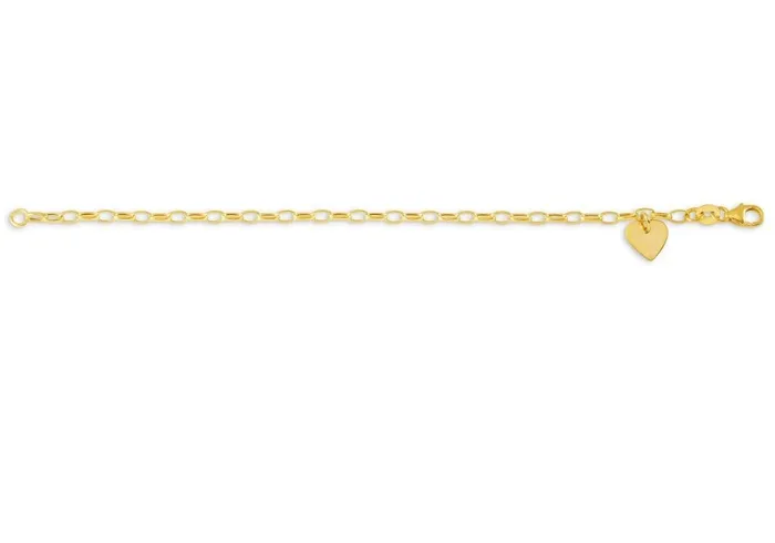 Bracelets Independent Jewellers 10kt Yellow Gold Childrens Bracelet With Heart Charm Bracelets Independent Jewellers 10kt Yellow Gold Childrens Bracelet With Heart Charm