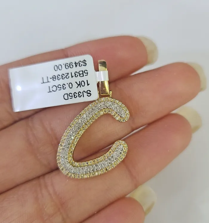 Charm Necklaces 10k Yellow Gold Diamond C Charm Pendant Initial Alphabet Letter Real Genuine Globalwatches10 Charm Necklaces 10k Yellow Gold Diamond C Charm Pendant Initial Alphabet Letter Real Genuine Globalwatches10