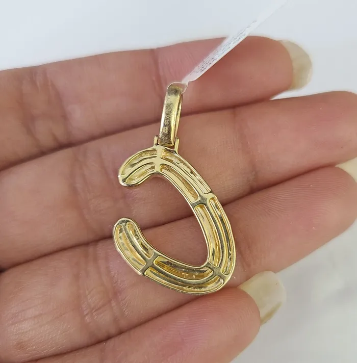 Charm Necklaces 10k Yellow Gold Diamond C Charm Pendant Initial Alphabet Letter Real Genuine Globalwatches10