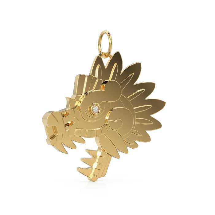 Charm Necklaces Jalvi Co Quetzalcoatl Mayan 14k Gold Charm 18k Solid Gold Aztec Pendant Round Cut Diamond Charm Handmade Solid Gold Charm Mexican Jewelry Charm Necklaces Jalvi Co Quetzalcoatl Mayan 14k Gold Charm 18k Solid Gold Aztec Pendant Round Cut Diamond Charm Handmade Solid Gold Charm Mexican Jewelry