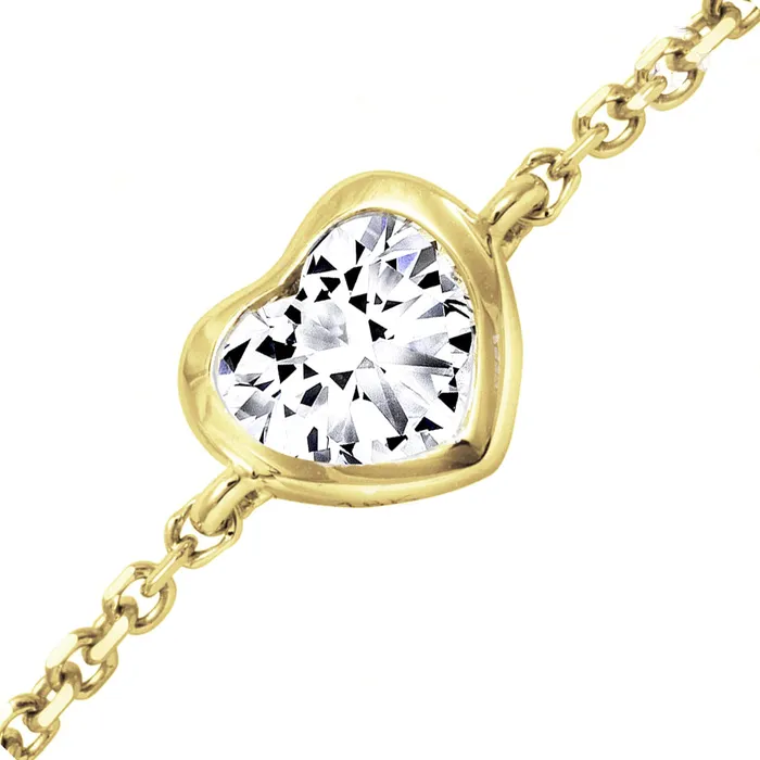 De Beers Forevermark Bracelets 18kt Yellow Gold 033ct Heart Shaped Diamond Chain Bracelet De Beers Forevermark Bracelets 18kt Yellow Gold 033ct Heart Shaped Diamond Chain Bracelet