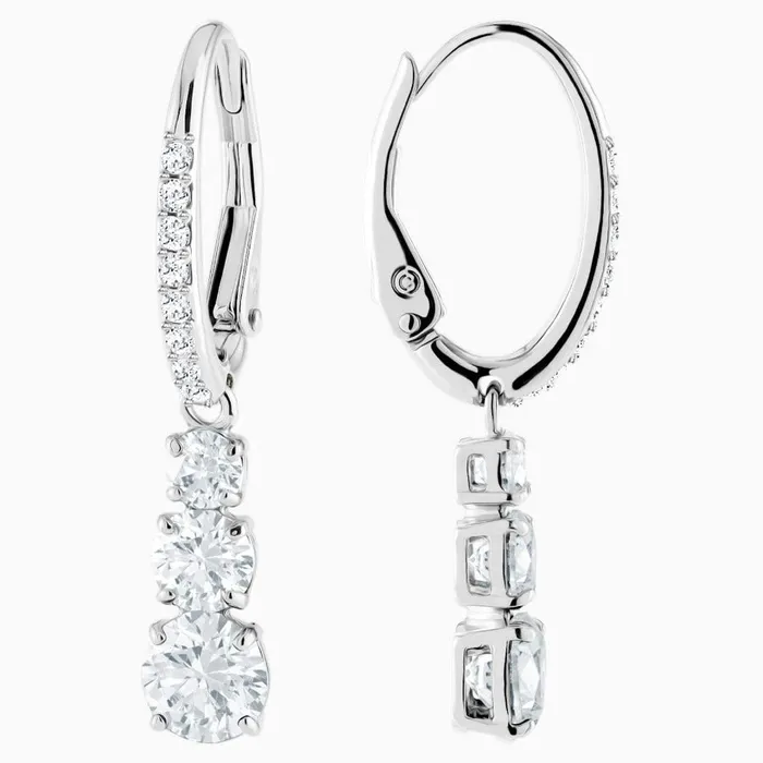 Earrings Attract Trilogy Round Earrings White Rhodium Plated Swarovski Earrings Attract Trilogy Round Earrings White Rhodium Plated Swarovski