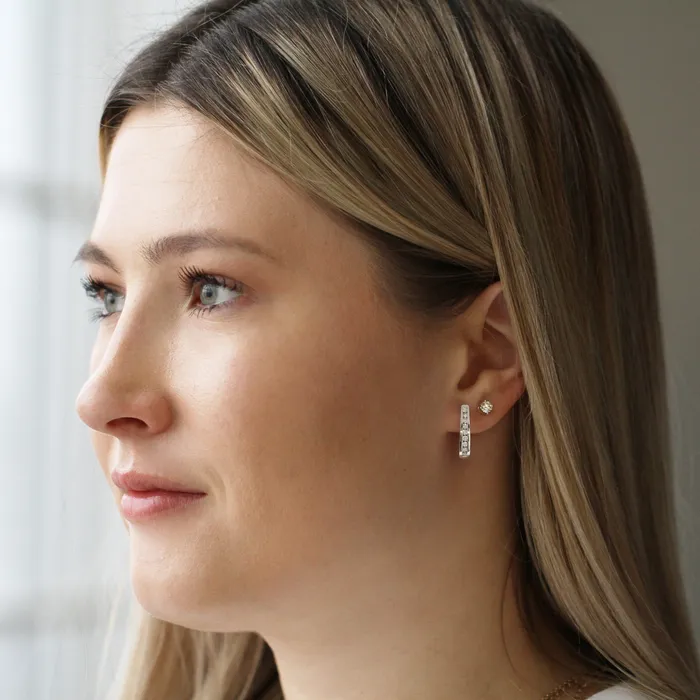 Earrings Independent Jewellers 10kt White Gold 050cttw Diamond Oval Hoop Earring Earrings Independent Jewellers 10kt White Gold 050cttw Diamond Oval Hoop Earring