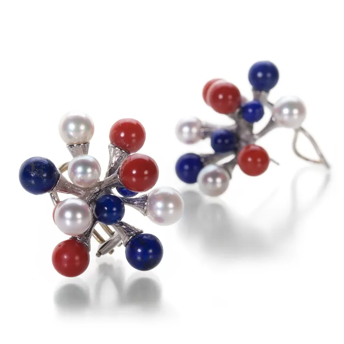 Earrings John Iversen Red White and Blue Jacks Earrings
