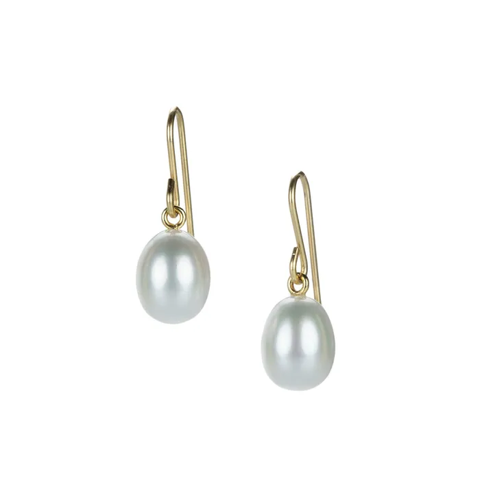 Earrings Maria Beaulieu Freshwater White Pearl Earrings