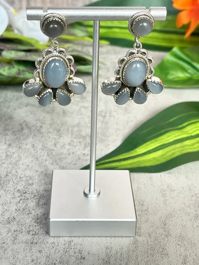 Earrings SophiaRene Boutique Sterling Silver Custom Stone Drop Earrings Earrings SophiaRene Boutique Sterling Silver Custom Stone Drop Earrings