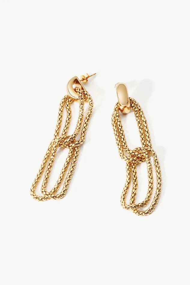 Earrings Trendsi GoldPlated DShaped Drop Earrings