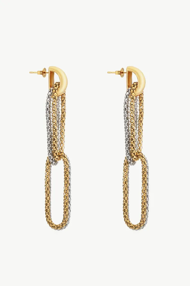 Earrings Trendsi GoldPlated DShaped Drop Earrings
