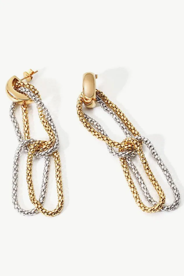 Earrings Trendsi GoldPlated DShaped Drop Earrings