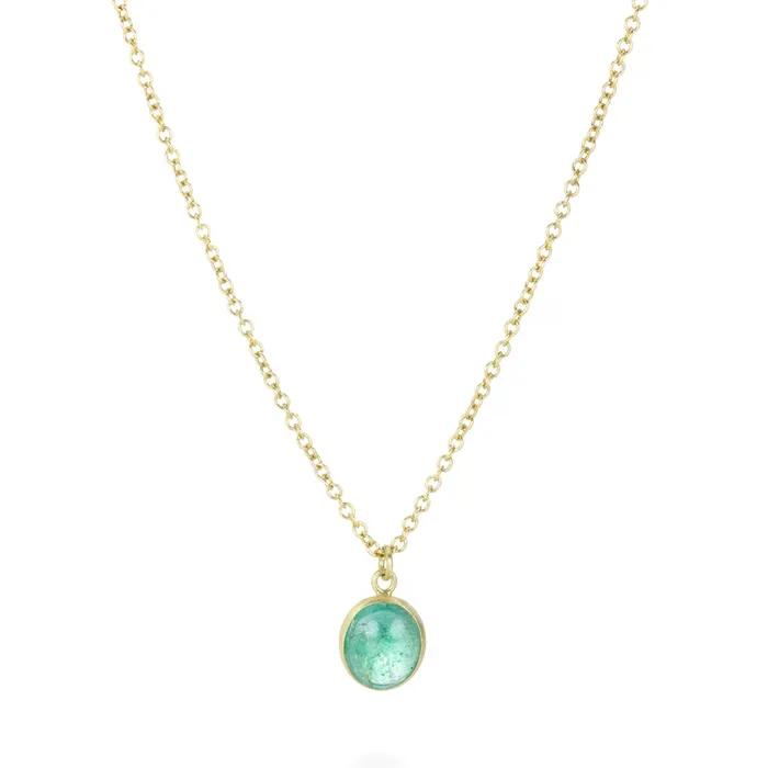Emerald Cabochon Pendant Necklace Maria Beaulieu Necklaces
