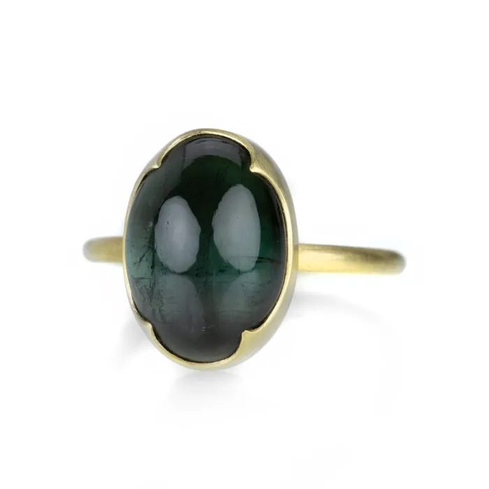 Gabriella Kiss Oval Dark Green Tourmaline Ring Rings