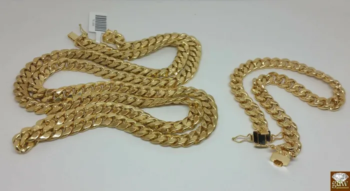 Globalwactches10 Bracelets 14k Gold Bracelet For Mens 71 mm Real Miami Cuban Bracelet 75 inch Real Gold