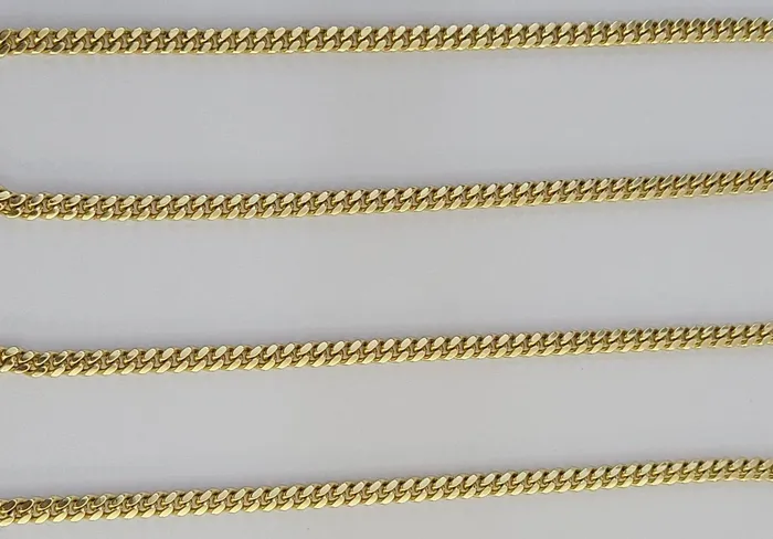 globalwatches10 Necklaces 10K Solid Yellow Gold 4mm Miami Cuban Link Chain Necklace 20 Two Chains