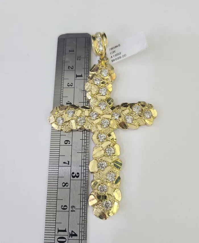 Globalwatches10 Necklaces Real 10k Rope Chain Jesus Cross Charm Set 8mm 2030 Inch Necklace Yellow Gold