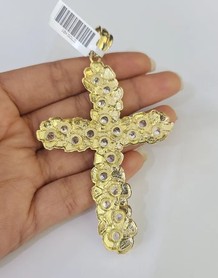 Globalwatches10 Necklaces Real 10k Rope Chain Jesus Cross Charm Set 8mm 2030 Inch Necklace Yellow Gold