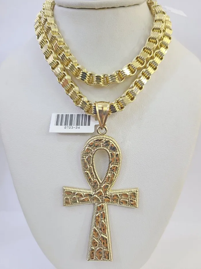 Gold and Diamond 10k Gold Byzantine Necklace Jesus Cross Charm 2030 inches 6mm SET Chain Pendant Necklaces Gold and Diamond 10k Gold Byzantine Necklace Jesus Cross Charm 2030 inches 6mm SET Chain Pendant Necklaces