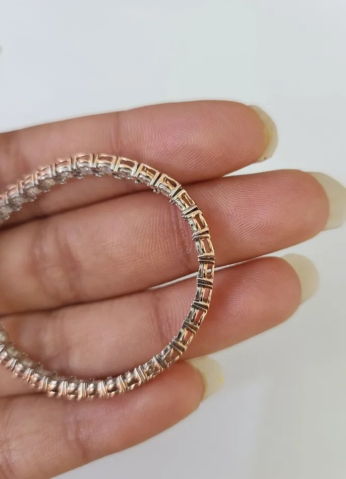 Gold and Diamond Bracelets 10K Rose Gold Diamond Bracelet Women Ladies 7 REAL Genuine Gold