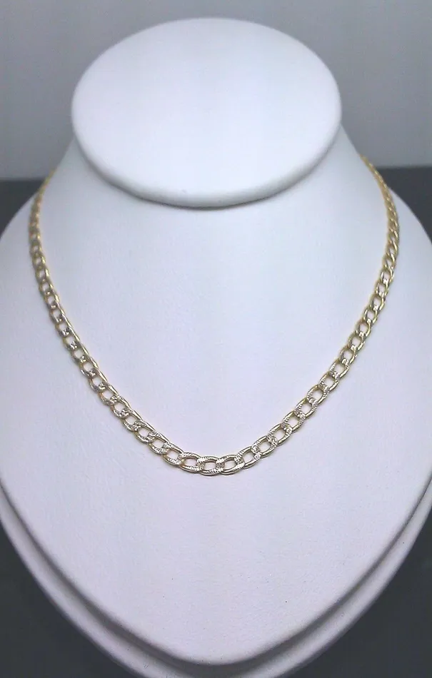Gold and Diamond Necklaces 22 Real 10K Yellow Gold Link Chain Necklace Diamond Cut Chain Men Women
